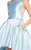 Alyce Paris - 60114 Bateau Fitted High Low Dress In Blue