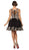 Eureka Fashion - 6012 Illusion Scoop Gilt Embroidered A-Line Dress In Black and Gold