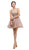 Eureka Fashion - 6012 Illusion Scoop Gilt Embroidered A-Line Dress In Brown and Gold