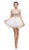 Eureka Fashion - 6012 Illusion Scoop Gilt Embroidered A-Line Dress In White and Gold