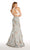 Alyce Paris - 60120 Two Piece High Halter Mermaid Gown in Blue and White