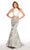 Alyce Paris - 60120 Two Piece High Halter Mermaid Gown in Blue and White