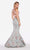 Alyce Paris - 60120 Two Piece High Halter Mermaid Gown in Blue and Pink