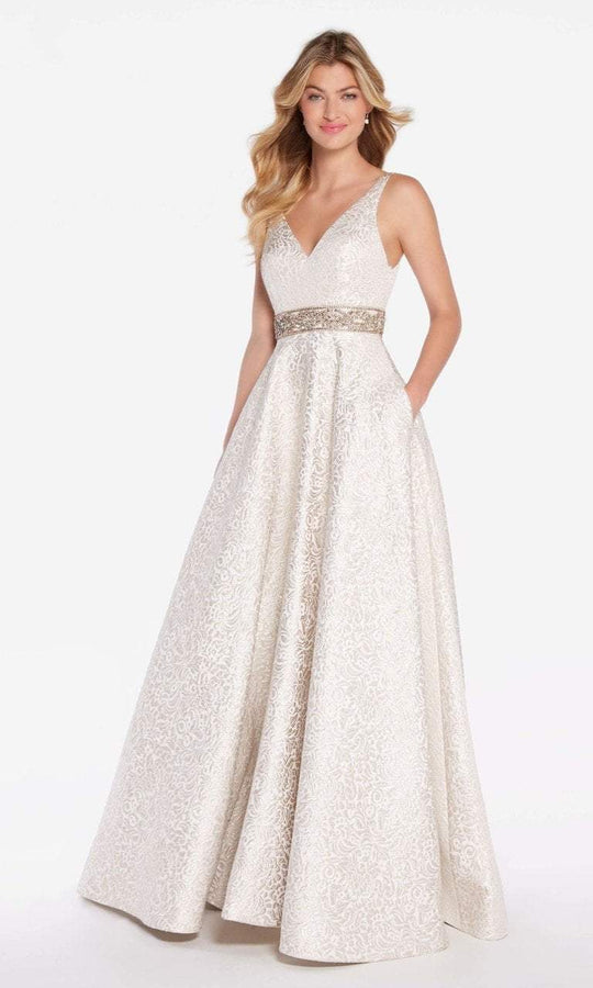 Alyce Paris - 60121 Sleeveless Open Back A-line Gown in Neutral