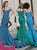 Jovani - 60122 Off Shoulder Sweetheart Neck Glitter Mermaid Gown in Blue and Green