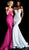 Jovani - 60122 Off Shoulder Sweetheart Neck Glitter Mermaid Gown in Pink and White