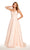 Alyce Paris - 60122 Spaghetti Strap Printed A-line Gown in Pink