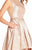 Sleeveless Bateau Fitted High Low Dress 60124 in Pink and Neutral