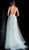 Jovani - Embellished Lace Halter Jumpsuit With Overskirt 60124 in Blue