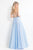 Rachel Allan  - 6012 Floral Ornate Lace A-Line Gown in Blue