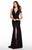 Alyce Paris - 60131 Plunging Fitted Dress with Slit In Black