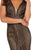 Alyce Paris - 60131 Plunging Fitted Dress with Slit In Black and Neutral