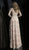 Jovani - 60133 Floral Lace Long Sleeves Dress In Nude