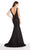Alyce Paris - 60138 Lace Deep V-neck Trumpet Dress In Black