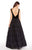 Alyce Paris - 60139 Plunging Sleeveless Gown with Open V Back In Black and Purple