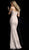 Jovani - 60139 Glitter Embellished Off-Shoulder Trumpet Dress in Pink