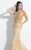 Rachel Allan  - 6013 Embellished Halter Mermaid Dress in Gold