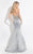 Rachel Allan  - 6013 Embellished Halter Mermaid Dress in Gray