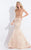 Rachel Allan  - 6013 Embellished Halter Mermaid Dress in Pink and Gold