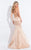 Rachel Allan  - 6013 Embellished Halter Mermaid Dress in Pink and Gold