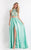 Rachel Allan  - 6014 Sequined Halter A-line Dress in Green