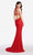 Alyce Paris - High Neck Diamond Lace Fitted Gown 60155 in Red