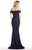 Alyce Paris - 60157 Fitted Off-Shoulder Evening Gown In Blue