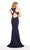 Alyce Paris - 60158 Scoop Neckline Lace Sheath Gown in Blue