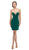 Eureka Fashion - 6016 Appliqued Illusion Side Paneled Short Dress In Green and Gold