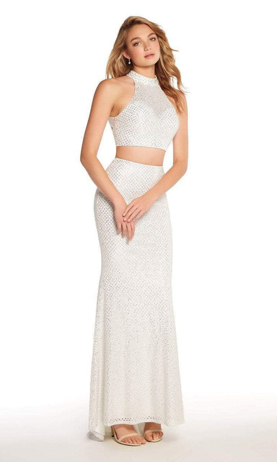 Alyce Paris - 60161 High Neck Two-Piece Sheath Gown in White