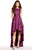 Alyce Paris - 60166 Floral Print Jacquard High Low A-line Dress In Purple and Print