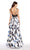 Alyce Paris - 60174 Surplice V-neckline Floral A-line Gown in Black and Blue