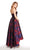 Alyce Paris - 60176 Strapless Sweetheart Print High Low Gown in Blue and Red