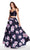 Alyce Paris - 60177 Sleeveless Two-Piece Floral A-line Gown in Blue