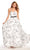Alyce Paris - 60181 Strapless Sweetheart Printed A-line Gown In White