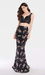 Alyce Paris - 60185 V-neck Two-Piece Sheath Gown In Black