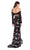 Alyce Paris - 60187 Lace Off-Shoulder Two-Piece Sheath Gown In Black