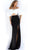 Jovani - 60187 Two Piece Off-Shoulder Dress with Slit In White and Black