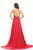 Johnathan Kayne - 6018 Draped Blouson Satin Gown in Red
