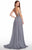 Alyce Paris - 60197 Strappy Two Piece Halter Evening Gown In Neutral and Gray