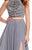 Alyce Paris - 60197 Strappy Two Piece Halter Evening Gown In Neutral and Gray