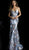 Jovani - 60197 Floral Printed Strapless Trumpet Dress In Multi-Color