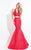 Rachel Allan  - 6019 Beaded Two Piece Halter Trumpet Gown in Red