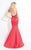Rachel Allan  - 6019 Beaded Two Piece Halter Trumpet Gown in Red