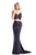 Johnathan Kayne - 6019 Bedazzled V-neck Sheath Dress in Blue