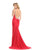 Johnathan Kayne - 6019 Bedazzled V-neck Sheath Dress in Red