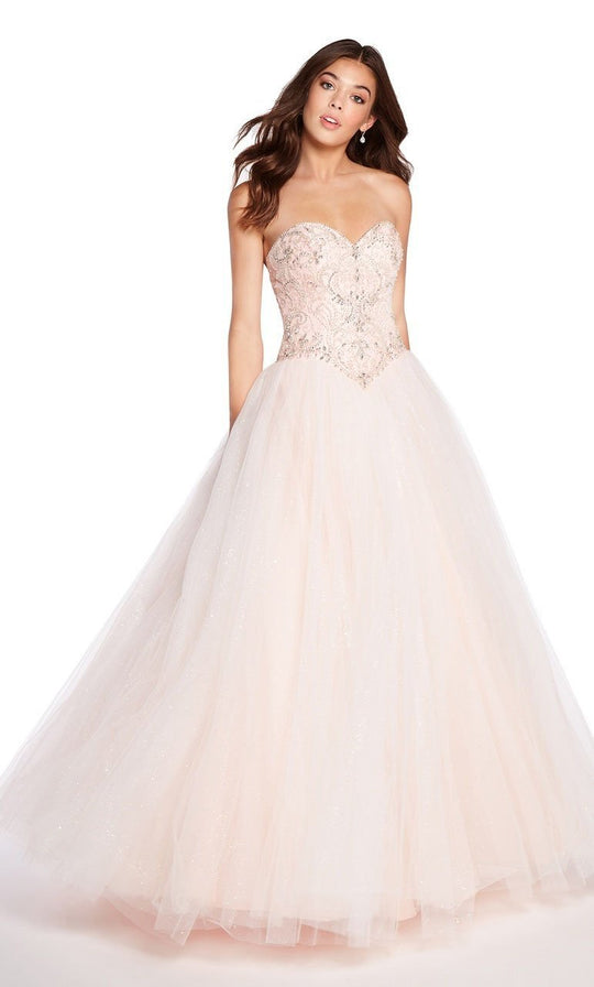 Alyce Paris - 60202 Embellished Strapless Tulle Ballgown In Pink