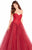 Alyce Paris - 60206 Lace Appliqued Strapless Ballgown In Red