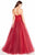 Alyce Paris - 60206 Lace Appliqued Strapless Ballgown In Red