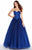 Alyce Paris - 60206 Lace Appliqued Strapless Ballgown In Blue